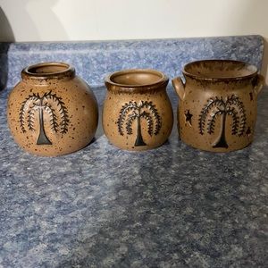 3 piece jar and candle holder set